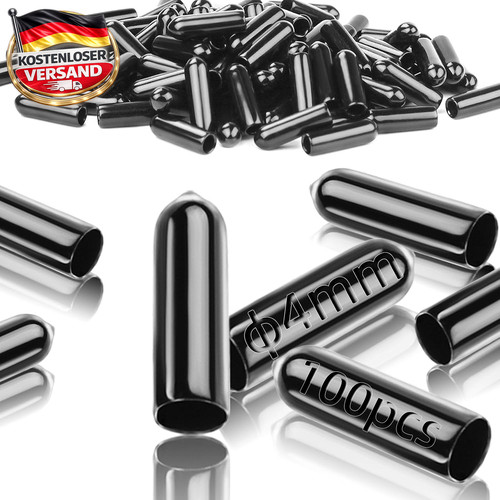 Gummi endkappen 4mm - endkappen,